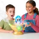 Magic Mixies Magic Genie Lamp with Interactive 8" Blue Plush Toy and 60+ Sounds & Reactions. Unlock a Magic Ring and Reveal a Blue Genie from The Real Misting Lamp. Gifts for Kids, Ages 5+