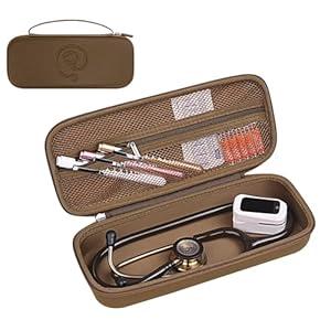 PERFCAZE Portable Stethoscope Case Compatible with 3M Littmann Classic III, Lightweight II S.E, Cardiology, MDF, Hard Stethoscopes Case with Mesh Pocket for Accessories Medical Scissors Thermometer