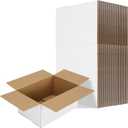 RLAVBL 10x7x5 Shipping Boxes Set of 30, White Corrugated Cardboard Box for Packing, Mailing, Business