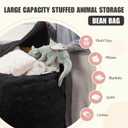 Bean Bag Cover (No Filler), Faux Fur Beanbag Chairs Covers Only, Stuffed Animal Storage Bean Bag, Giant Washable Beanbag Cover Without Filling, 6FT, Black