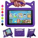 Kids Case for 7in Tablet(Only Fit 9th/ 7th/ 5th Gen, 2019/ 2017/ 2015 Release) Incompatible with Nokia Sony Tablet-SHERBORN Lightweight Shockproof Case with Stand Handle for 7 Inch Tablet-Purple