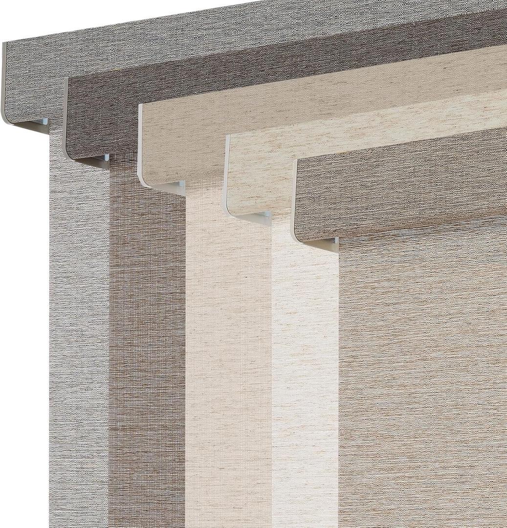 Persilux Light Filtering Roller Shades for Window Blinds,Cordless,Linen Fabric,Thermal Insulated Fabric UV Protection Shades for Home,Office,Bedroom,Door,Light Filtering-Light Brown,34 1/2" W X 72" H