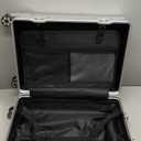 HotWay Carry On Luggage with Leather Handle, PC Zipperless Suitcase with Spinner Wheels and TSA Locks, 22x14x9 Airline Approved Luggage for Travel, Silver, 20 Inch