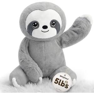 BRICHOEE 5lbs Weighted Stuffed Animals, Sloth Plush Sensory Weighted Sloth Stuffed Animals, Cute Plush Toy Caliming Plushie Pillow Birthday Gifts for Adults Baby Kids Boys Girls