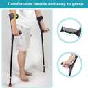 Forearm Crutches Pair, Folding Forearm Crutches Adults Lightweight Adjustable, with Rubber Handles, Comfortable Grip and Wear-Resistant