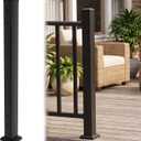 Metty Metal Deck Post,2.76 in. x 2.76 in. x 39 in Single Side Hole End Railing Terminal Post, with Screws Ending Support Post for Deck Porch Balcony Stair Railing System