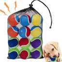 Squeaky Tennis Balls for Dogs - 12 Pack 2.5'' Durable Natural Rubber, Non-Toxic Dog Toy Balls with Mesh Bag for Outdoor Play & Training