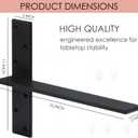 Floating Shelf Bracket Heavy Duty Free Hanging Countertop Support Bracket 2 Pack 10" Lx2 W Hidden Shelf Bracket for Floating Wall Countertops, Bars, Desks, Bench Seats, Vanities, Mantels