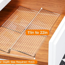 Yieach 3 Pack Adjustable In Drawer Spice Organizer - Expandable From 11'' to 22'' - Acrylic Drawer Seasoning Organizer,Clear Spice Organization Tray for Cabinet Drawers Condiment,Nail Polish and Jar