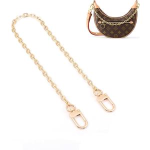 Purse Chain Strap Crossbody Gold Chain Shoulder Bag Replacement Strap with Metal Buckles (Length:17.7inch)