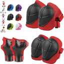 WayEee 6PCS Kids Protective Gear Set, Knee Pads for Kids 3-14 Years Old, Toddler Knee Pads and Elbow Pads, Wrist Guards Set, Skating Cycling Bike Rollerblading Scooter, Upgraded & Durable Material