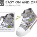 FUNCOO PLUS Boys Girls Light Up Shoes Toddler Canvas Sneakers Kids High Top Fashion Shoe Size 3