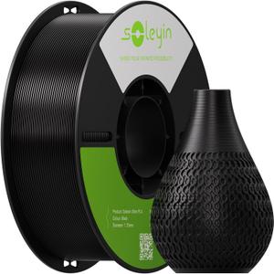PETG 3D Printer Filament 1.75mm, Neatly Wound Strong Toughness Filament, Smooth Glossy Finish, 1 kg Spool(2.2lbs) Dimensional Accuracy +/- 0.02mm, Fit Most FDM Printers(Black)