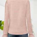 ZESICA Women's Square Neck Tops Puff Long Sleeve Shirts Fall Fashion 2026 Clothes (Pink, M)