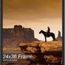 A PLUS MAX 24x36 Picture Frame, Black Engineered Wood Frame for 24 x 36 Inch Picture Poster Photo, Light Weight 24 by 36 Frame with Wood-grain for Wall - 1 Pack/Black/24 x36