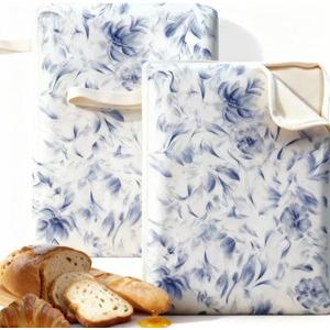 Wide Zipper Access Cotton &Beeswax Bags for Homemade Bread 2 Pack XL Reusable Beeswax Bread Bags for Homemade Bread Freezer Organic Cotton Food Storage Bags to Keep Fresh