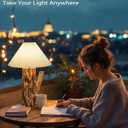 Lustaled Rechargeable Table Lamps Set of 2, 12RGB+3CCT Dimmable Cordless Desk Lamp with Remote/Nightlight/Timer, Battery Operated Rustic Wood Bedside Lamp for Bedroom, Living Room,Entryway,Cozy Corner