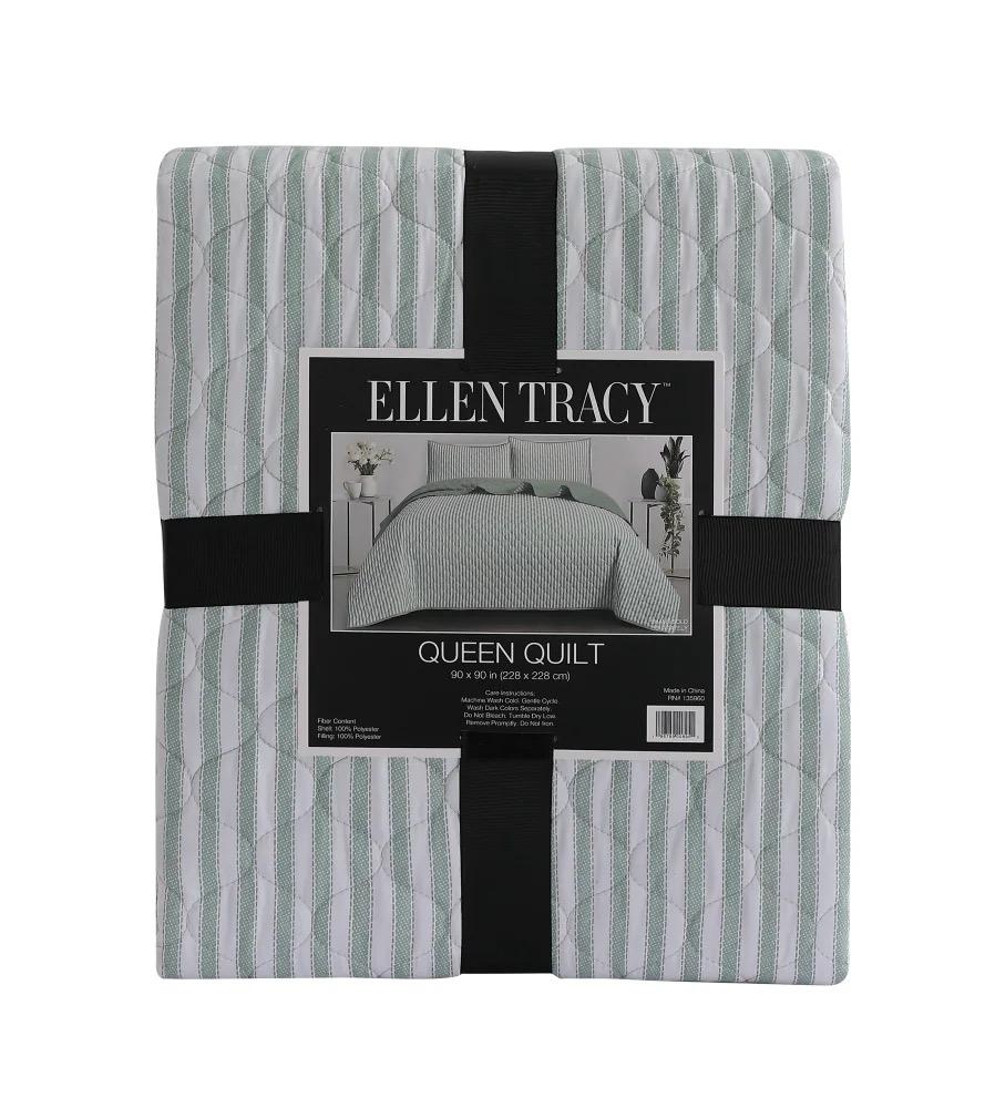 Ellen Tracy Quilt - Green/White, King Size 104x90 (264x228)