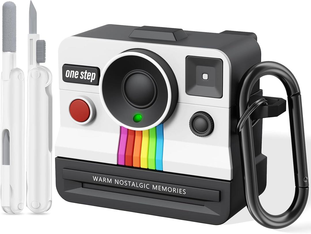 VISOOM Retro Case for AirPods Pro Case Cover Women,Cute Fashion Silicone Air iPods Pro 2 1 Gen Case with Cleanner Kit Compatible with Apple Airpods Pro 2nd 1st Generation Cases,White