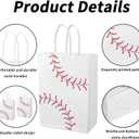 BOXOB 16pcs Baseball Gift Bags, Baseball Pattern Party Gift Candy Bags with Handle Sports Birthday Party Supplies Kraft Paper Decorations for Kids Snacks Candy Present