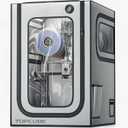 3D Printer Enclosure for Bambu Lab A1 Combo, Stainless Steel Frame Enclosure with LED Light for AMS Lite Top Mounting, Fireproof Dustproof Noise Reduction Constant Temperature 3D Printer Cover