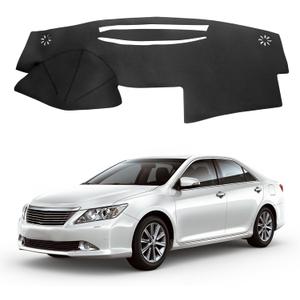 Leather Dashboard Cover Compatible with Toyota Camry XV40 2007-2011 PU Leather Dash Mat, Easy Clean UV Protection, No Glare Interior Accessory