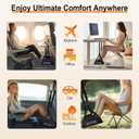 Airplane Foot Hammock, Wide Airplane Foot Rest with Bamboo Board Support, Portable Travel Footrest Essentials, Adjustable Foot Hammock for Long Flight, Foldable & Compact for Easy Storage