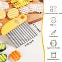 2 x Crinkle Cutter & French Fry Cutter  Effortless Stainless Steel Wavy Slicer, Ergonomic Handle Vegetable Chopper, Fun Waffle Fry Potato Cutter, Cute Elephant Shaped Fruit Veggie Cutting Tool