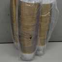 Hioasis 200Pcs 9OZ Clear Cups - Plastic Disposable Cups with Gold Trim, Heavy Duty & BPA-free for Party, Wedding, Reception