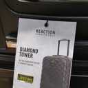 Kenneth Cole REACTION Diamond Tower Collection Lightweight Hardside Expandable 8-Wheel Spinner Travel Luggage, Black, 3-Piece Set (20", 24", & 28")