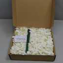 White Hydrangea Artificial Flowers Bulk, 30 Pcs Faux Hydrangea Flowers Heads, Artificial Fake Silk Hydrangea Flowers with Stems, White Flowers Artificial for Decoration Wedding Dcor