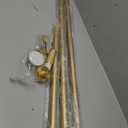 AIZESI Tension Curtain Rod 41-126 Inch(4-10Ft),1.26'' Diameter,Long Heavy Duty Adjustable No Drill Shower Curtain Rod for Windows, Balcony, Room Divider – Gold