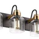 PRESDE Vintage Bathroom Vanity Fixtures Over Mirror Bronze Brushed Black 4-Light vantiy Lighting for Bathroom (Oil Rubbed Bronzewith bubbles)