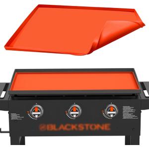 Griddle Cover Mat for Blackstone (28XL), Protect Your Blackstone from Dirt and Rust Throughout The Year, Waterproof and Insect-Proof Mattress Protector, Food Grade Silicone Grill Mat (Orange)