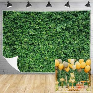 Green Leaves Backdrop - Nature Greenery Polyester Photography Background for Birthday Wedding Decor Soft Fabric Wall Banner | Baby Shower, Safari, Dinosaur Theme Photo Booth(12x8ft)