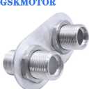 A/C Bulkhead,2-Port Billet Aluminum Heater Bulkhead Connector Hot Rod(Silver)