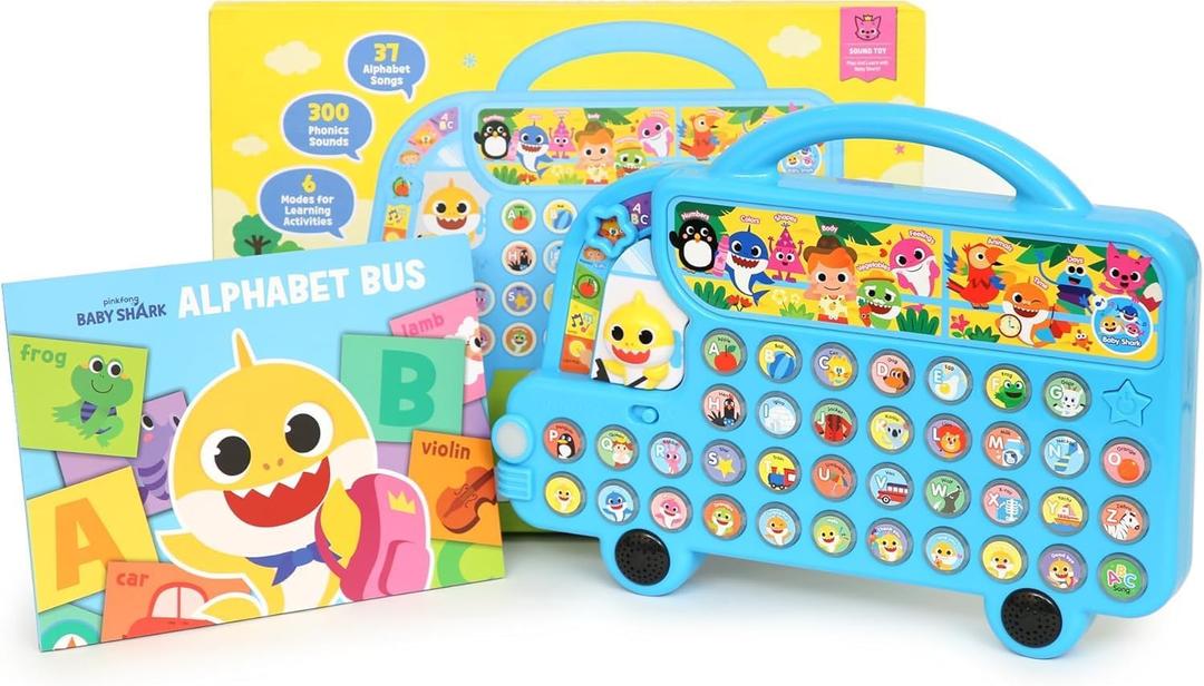 Pinkfong Baby Shark ABC Alphabet Bus (2nd Edition) Sound Pad | Premium Interactive Electronic Toy, Music Pad | Learning & Education Toys, Gifts for Kids and Toddlers