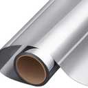 WPCTEV One Way Window Film Tint Daytime Pirivacy Mirror Glass Self-Adhesive Sun Blocking Heat Control Anti Uv DIY for Home Office Silver 11.8 Inch x 6.5 Feet