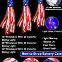 3 Pcs Large 70"+60"+40" American Windsock Heavy Duty, Memorial Day Decorations,Patriotic Fourth of July Outdoor Decor,American USA Flag Windsocks,Red White and Blue Decor for 4th of July,Outside