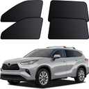 ZATOOTO Car Window Shades for Toyota Highlander 2021-2024, 4 Pcs Magnetic Car Window Covers - 100% Block Light Privacy Curtains, Side Window Sun Shade for Baby Breastfeeding, Sleeping, Camping