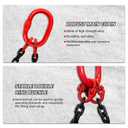 2 Ton Chain Sling 1/4 Inch x 5 Ft Lifting Chains 2 Legs Industrial Grab Hooks 4400LBS Capacity Lifting Slings G80 Alloy Steel Engine Chain Hoist Lifts for Cargo Security Towing and Handling