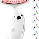 Neck&Face Massager with 7 Colors-Multi-Functional Skincare Tool,Home Beauty Device for Wrinkles&Relaxation,Facial Massager(White)