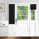 100% Blackout French Door Curtains, Wrinkle Free, Room Darkening, Blocks Light and Heat Through Glass. Drill-FreeEasy Installed Door Window Curtains. (Black,1 Panel, 12"x 40")