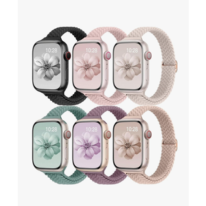 Slim Braided Bands For Apple Watch Band 40mm 41mm 42mm 38mm 46mm 44mm 45mm 49mm Women Men stretchy Solo Loop Nylon Elastic Thin narrow skinny Strap for iWatch Series 10/9/8/7/SE/6/5/4/3/2/Ultra No Size