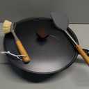 Carbon Steel Wok -13 Inch Woks & Stir-fry Pans Nonstick, Wok Pan with Lid Spatula and Dish Brush: Pre-Seasoned Flat Bottom Chinese Woks for Induction, Electric, Gas, All Stoves