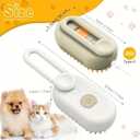 2 x Cloud Care Cat Brush, 2024 Best Cat Steam Brush,Defur Comb for Cats,3-in-1 Self-Cleaning Cat Brush with 360 Rotating Arm, Detachable Silicone Bristle Head (White)
