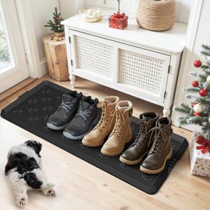 Azadx Heavy Duty Boot Trays Natural Rubber Shoe Mat Tray for Entryway Large Boot mat Tray Multi-Purpose for Outdoor Door Mats 16x42 Inch