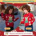Meland Kids Ugly Christmas Sweater - Light Up Funny Holiday Pullover - Cute Xmas Sweater for Boys & Girls Age 5-16 Year Old (Red, M)