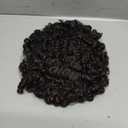 MODSIGHT Afro Puff Drawstring Ponytail with Bangs, Black Brown Kinky Curly Ponytail Bun with Bangs Updo Hairpieces, Short Afro Puffs with Bang for Black Women (Black Brown 2)