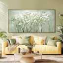 Framed Floral Wall Art Green botanical Canvas 24"x48" Artwork plant print Nature Wall Decor for Home Living Room Bedroom Kitchen Office